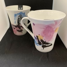 MUGS WITH BUTTERFLY ECHANTING DESIGN MY CUP RANGE (BY S &P) SET OF 8